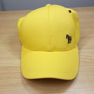 PAUL SMITH Mens Hat Yellow Baseball Cap Zebra Logo One Size